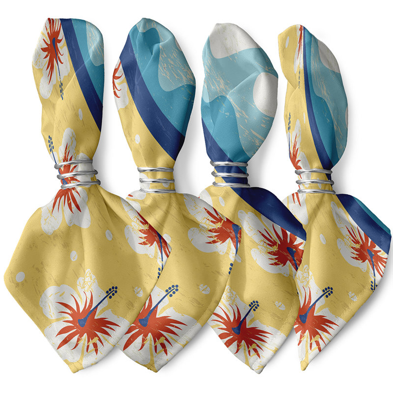 Ensemble de serviettes 4 pièces Caire, L 18 po x L 18 po, Jaune