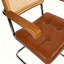 Chaise de salle à manger de style milieu du siècle avec dossier en rotin, accoudoirs en bois massif et piètement cantilever en métal chromé, lot de 2-1935255154-1935521102
