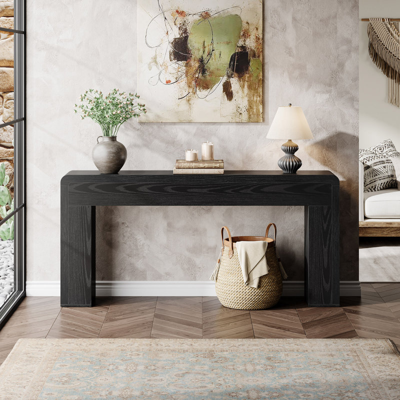 70.9-Inch Extra Long Console Table, Rustic Wooden Sofa Table Behind Couch