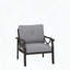 Ensemble de 2 fauteuils modernes en métal avec coussins gris (structure kaki)-420171663-420171660