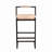Set Of 2 Water Hyacinth Woven Bar Stools With Back Support Counter Height Dining Chairs For Kitchen, Home, Office