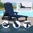 Brighton Outdoor 3-Piece Poly Reclining Chaise Set With Wheels & Cup Holder-2031032399