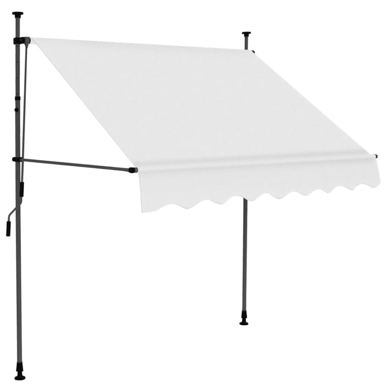 Dakota Fields 120cm D Polyester Cream Cover Retractable Window Awning, Cream, 1m W x 1.2m D