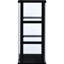 Unité de rangement et de présentation en verre noir à 3 tablettes avec verre trempé, ajoutant un look moderne à votre espace de vie, 17,16 pouces de largeur, s'adaptant à différents styles de meubles, profondeur 14,2
