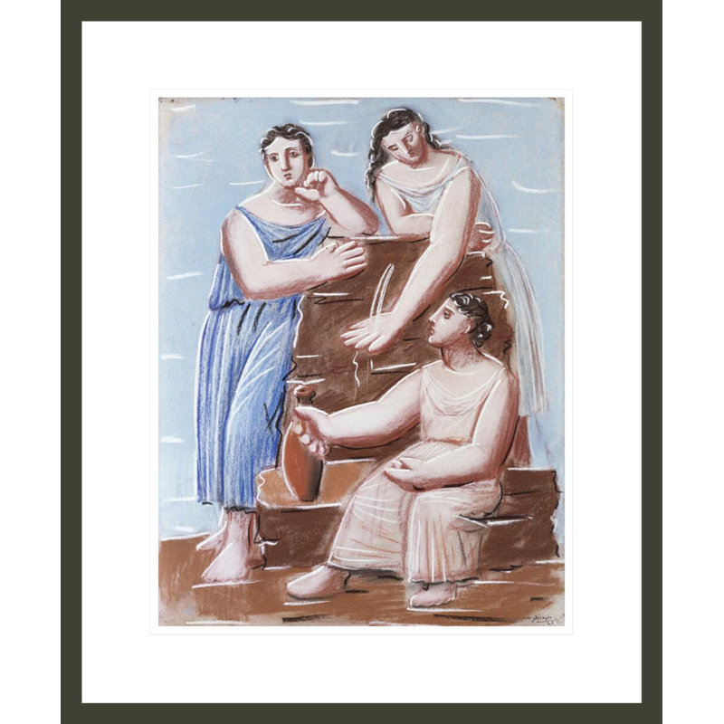 «Three Women at the Fountain» par Pablo Picasso, impression giclée sur cadre, H 21,36 po x l 17,75 po
