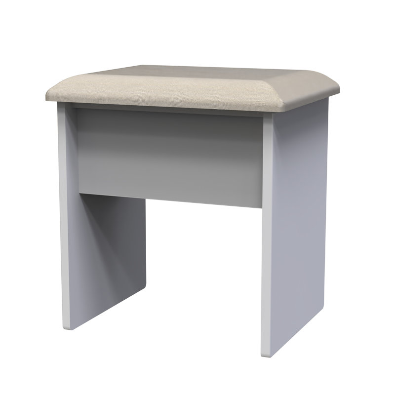 Fully Assembled Murier Dressing Table Stool, Grey Matt