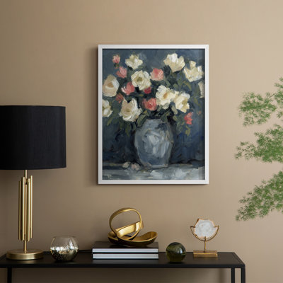 Impasto Floral Arrangement II, reproduction encadrée - bois massif
