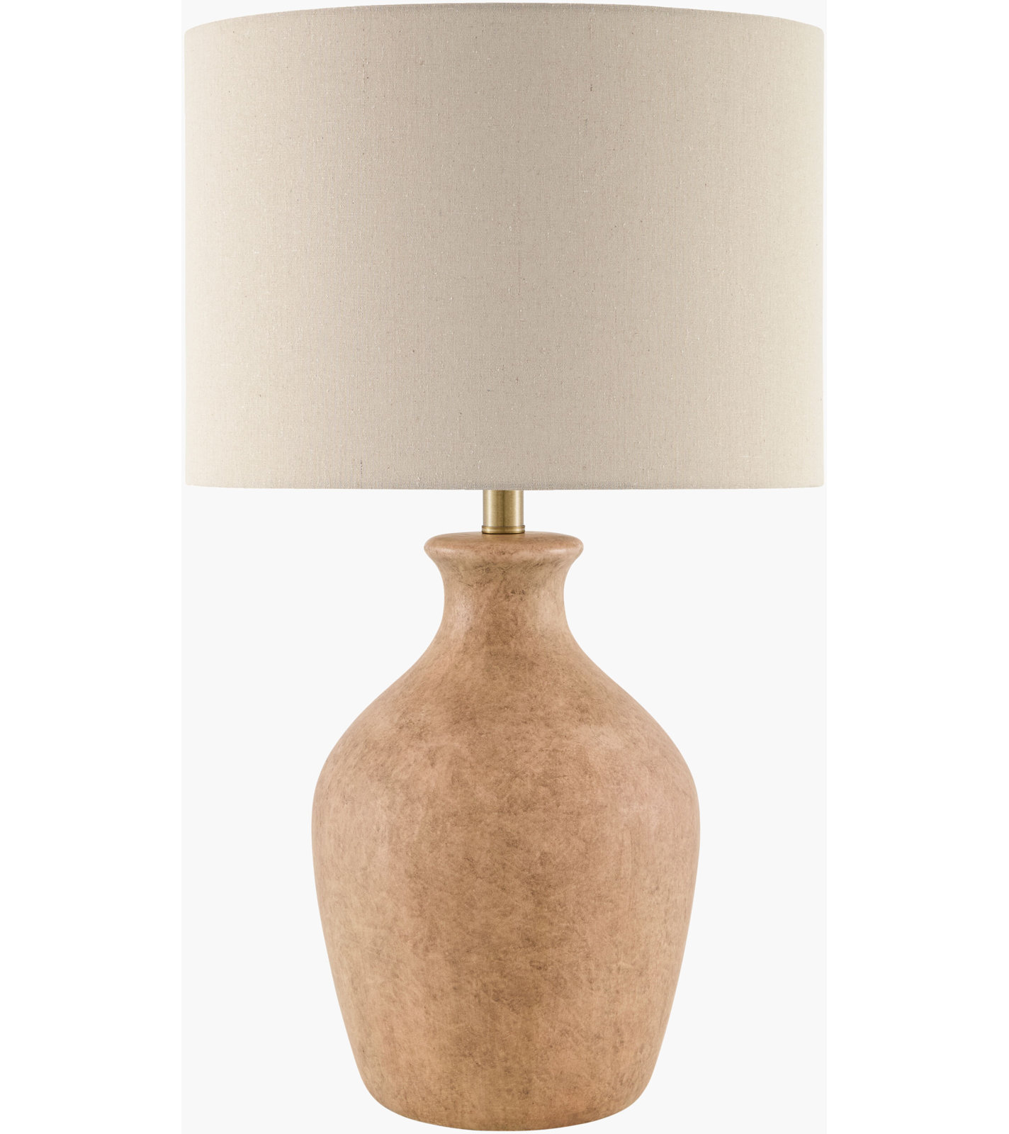 Ceramic Table Lamp, Distressed Brown, Beige
