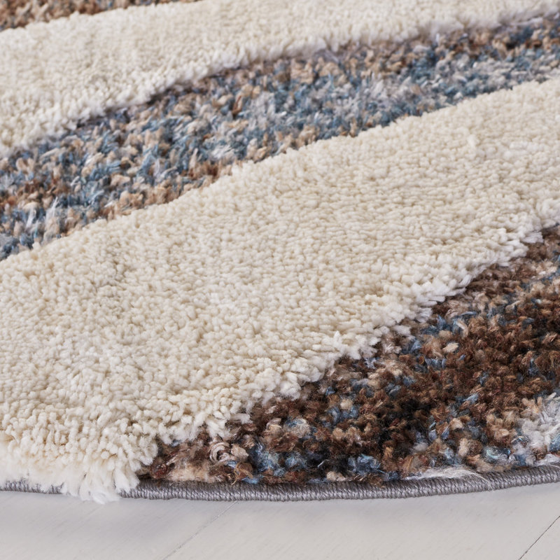 Walida Hi-Lo Shag Performance Abstract Rug, Round 6'7"