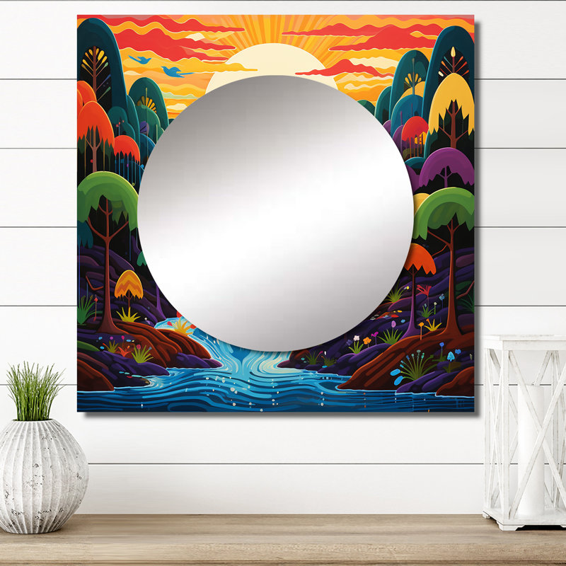 Miroir mural de salon Mikye - Christianisme, 29 po x 29 po