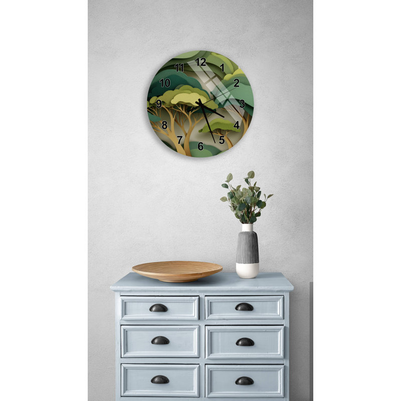 Horloge murale Modern Forest, Or romain, 14 pouces
