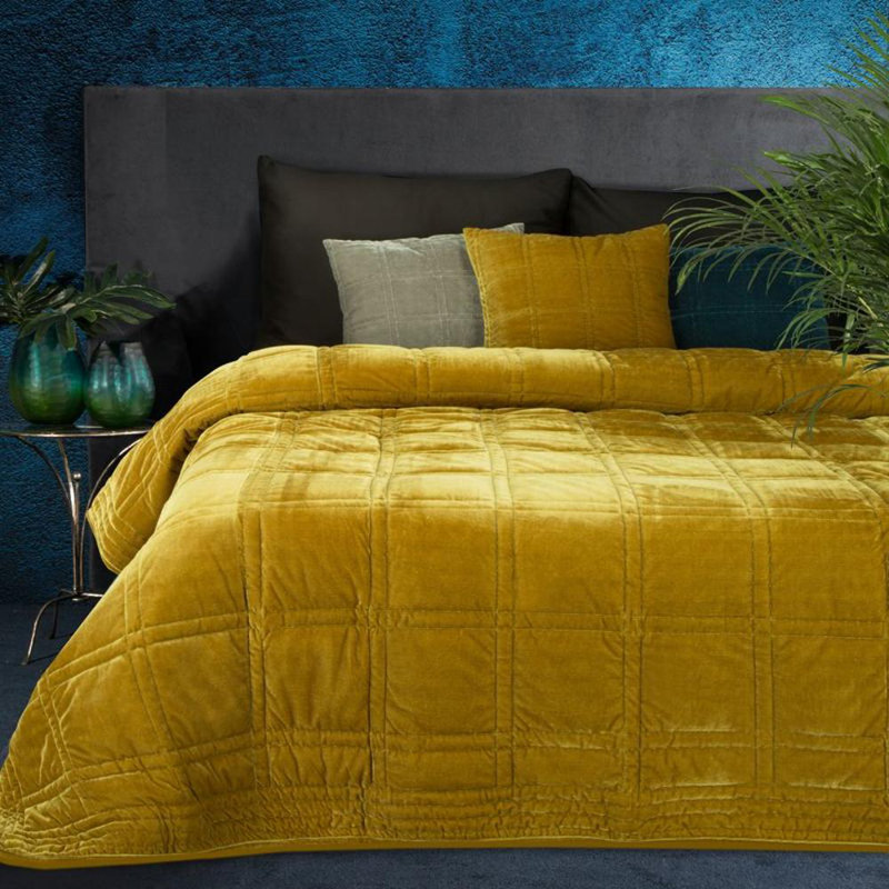 Wildes Plaid Bedspread, W220 x L240cm, Golden