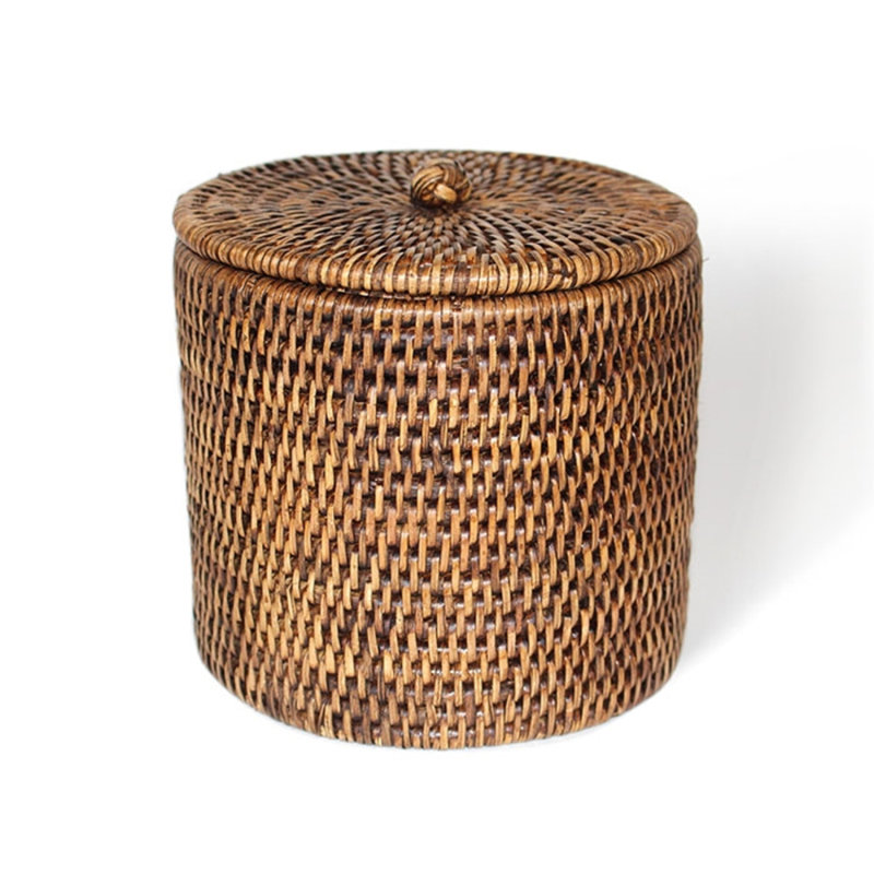 Porte-papier hygiénique simple avec couvercle, Brun antique