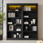 Bibliothèque décorative à 5 niveaux avec tablettes réglables, rangement pour CD / livres / films-586093038-589491388