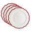 Stella Scalloped Crimson Porcelain Dinner Plate