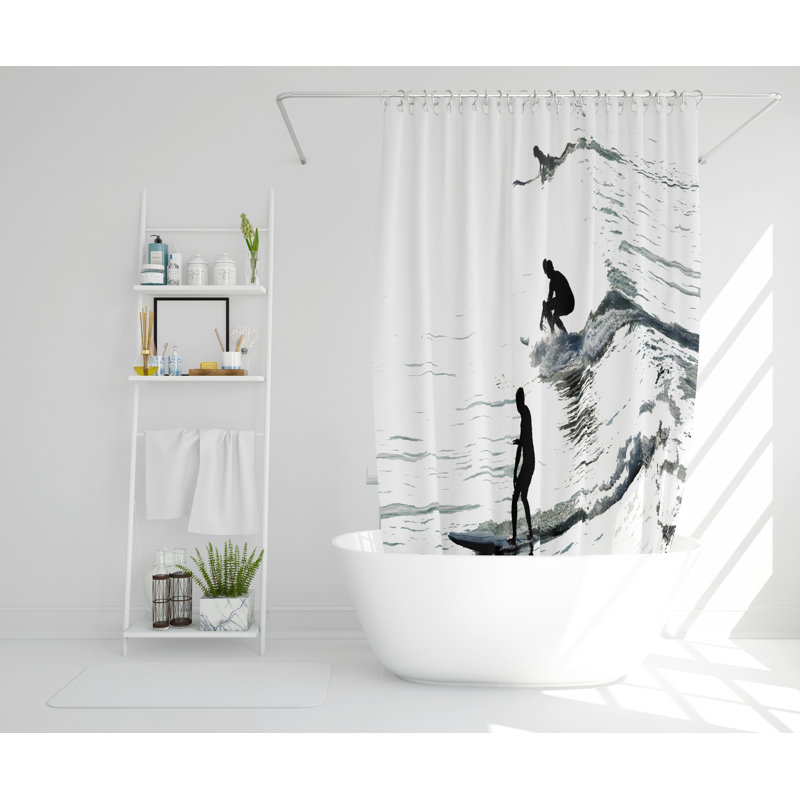Tia Polyester Shower Curtain Set, 168cm H x 168cm W
