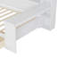 Lit de jour simple en bois avec lit gigogne, tiroirs de rangement et bureau d'étude pour une utilisation multifonctionnelle peu encombrante.-422810341-422810342