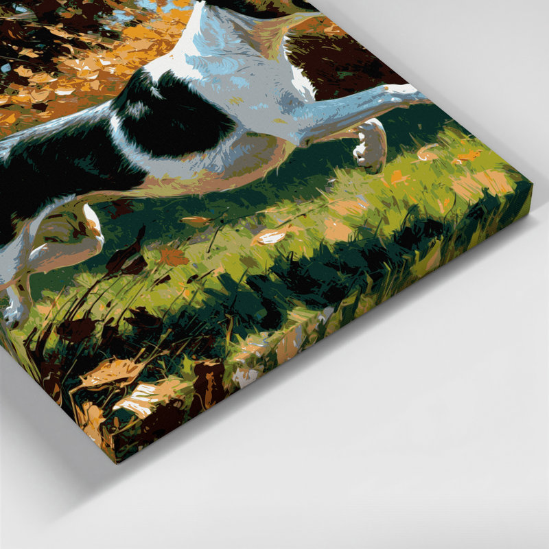 «Dogs Rat Terrier», art mural sur toile noire, 20" H x 24" W