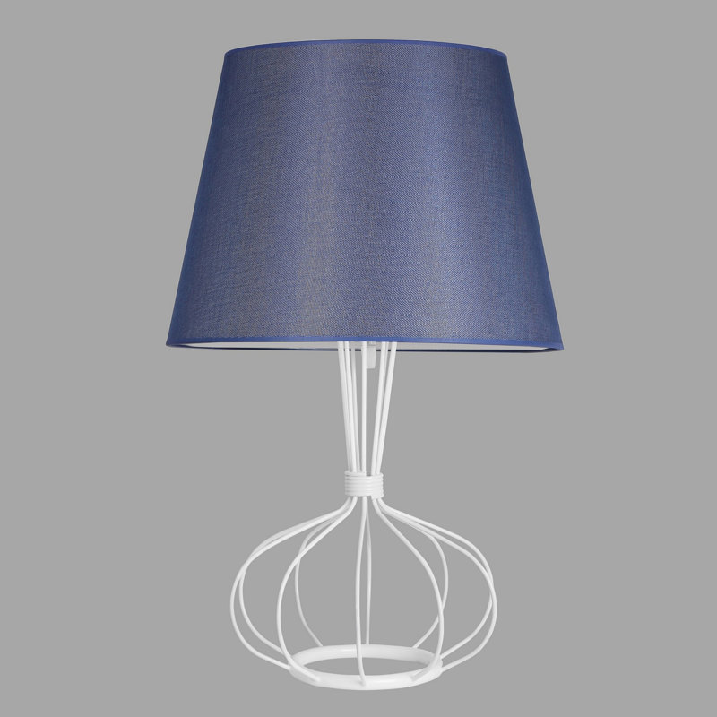 Metal Table Lamp, Blue, White