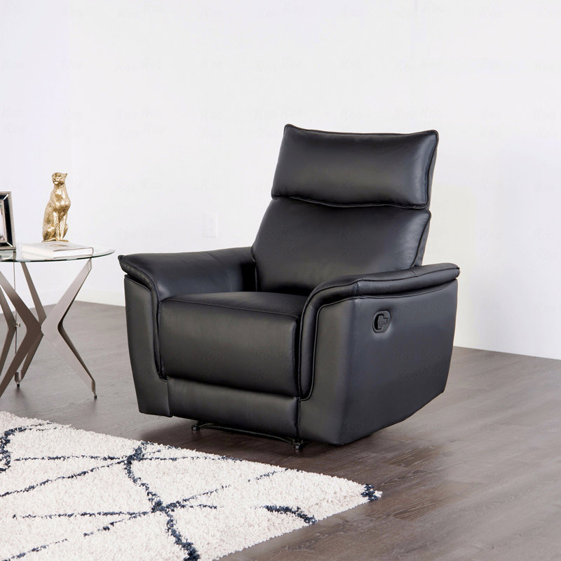 Finition noire avec fauteuil inclinable et accoudoirs rembourrés évasés