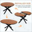 Table de salle à manger extensible ronde pour 4 à 6 personnes, plateau de table en bois massif et structure en métal, mobilier de salle à manger-347616302-347616297
