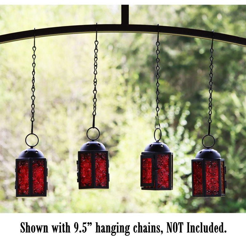 Mini porte-lanterne marocaine décorative 4,25 ", Rouge
