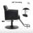  Inbox Zero Swivel Salon Chair, All Black Barber Styling Chair, Faux Leather
