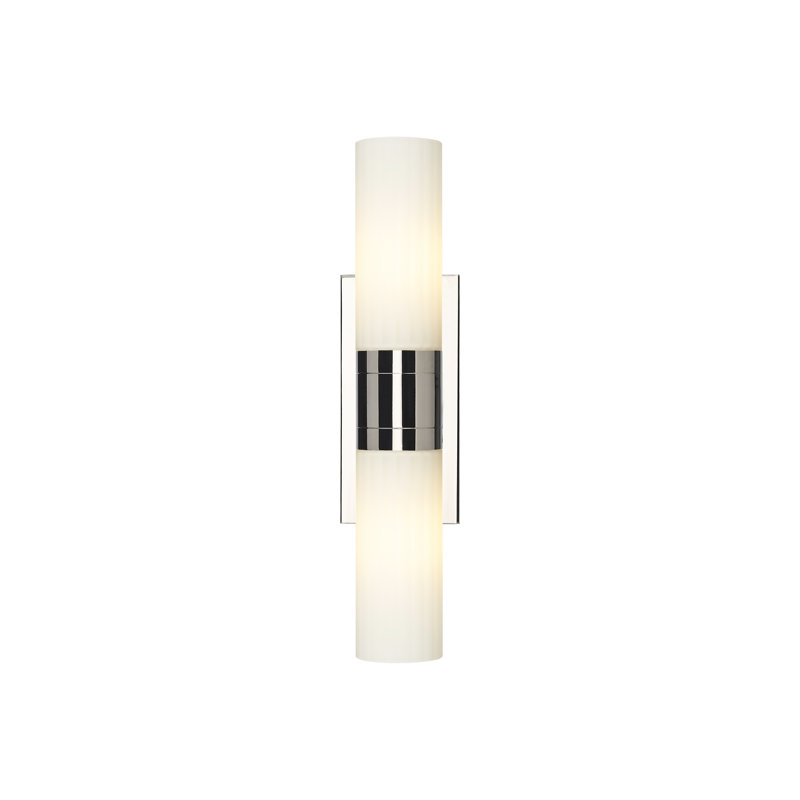 Éclairage pour meuble-lavabo mural 8 po Empire, Blanc, Nickel poli