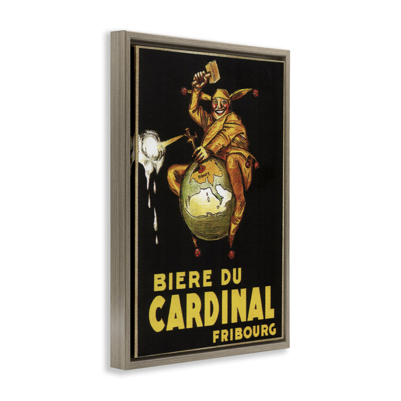 "Antique Cardinal Beer", affiche par Marcus Jules, H 31 po x l 21 po, Cadre flottant orme Montalcino