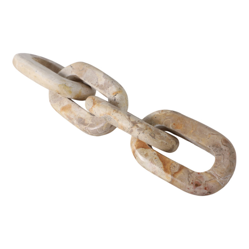 Sagebrook Home 14X3" 4-Link Marble Chain, Ivory/Beige