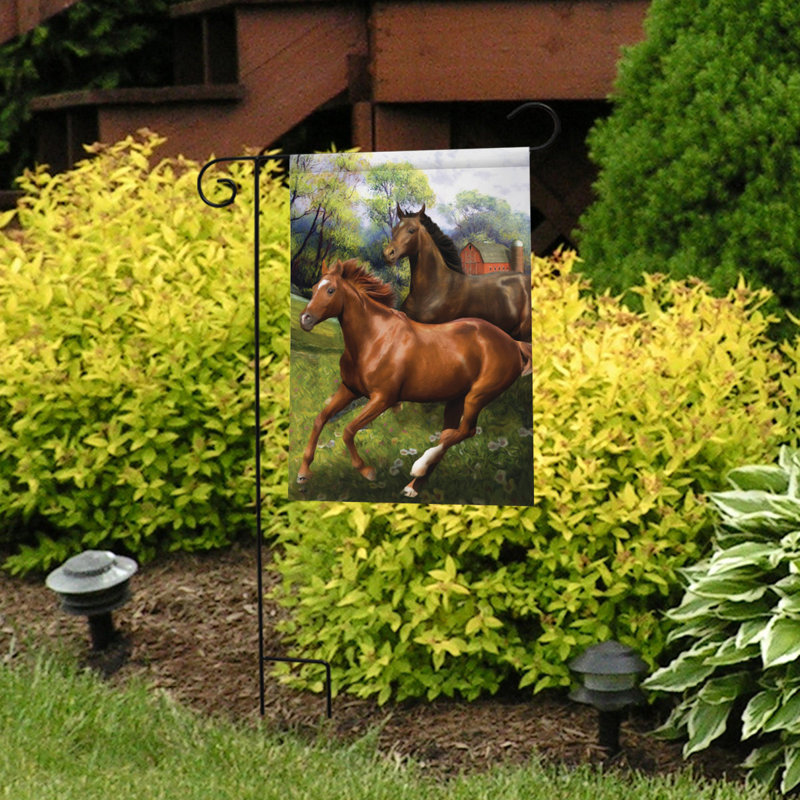 Galloping Horses Garden Flag