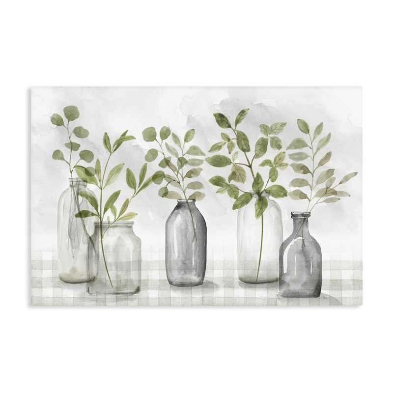 Feuilles de verdure dans un vase, design par Nan, H 24 po x l 36 po
