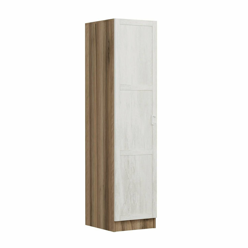 Elina Manufactured Wood Wardrobe, 190cm H x 45cm W x 52cm D, White/Brown