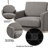 Modern Upholstered Taupe Square Swivel Armchair with Matel Base-1907945585