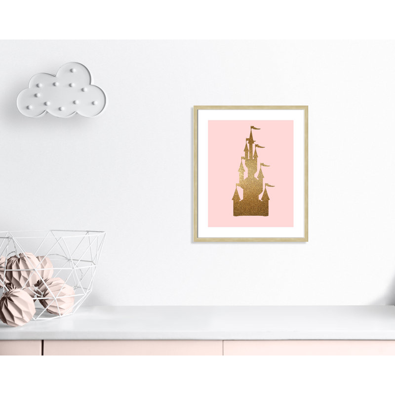 Fairytale 1, impression sur papier, H 25,5 po x l 21,5 po x P 1,19 po, Encadré de boîte champagne clair