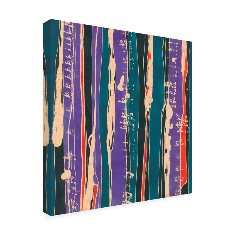 14" x 14" Multicolor Abstract Canvas Art