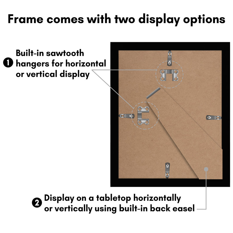 Bulovka 5 Pack Gallery Wall Frames With Mat, Collage Picture, Black, 8" x 10", 5" x 7"