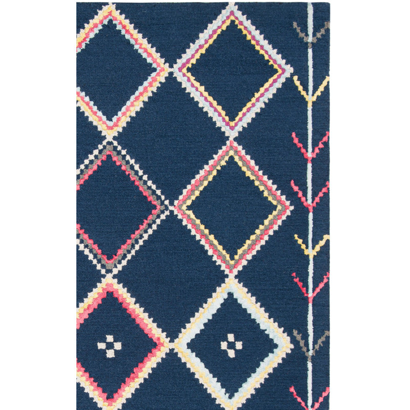 Derose Hand Tufted Wool Southwestern Rug, Rectangle 5' x 8'