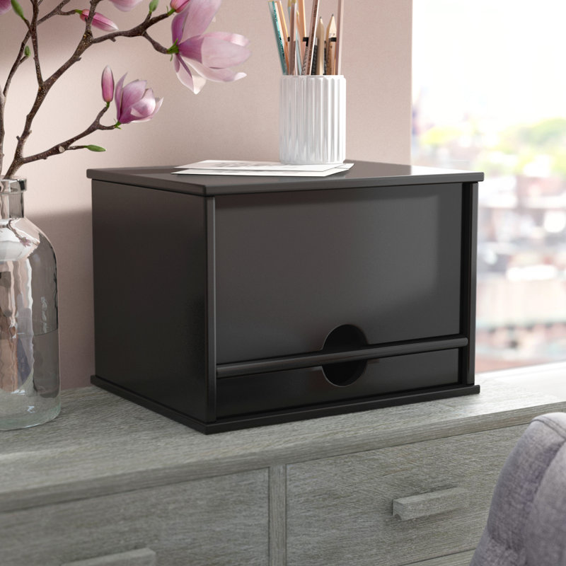 Russ Desk Organizer, 9.38" H x 13.25" W x 10.5" D, Midnight Black