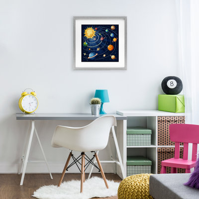 Planètes en orbite, reproduction encadrée sous verre, design by Creative Studio