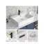 Lavabo vasque de salle de bain rectangulaire, lavabo console, lavabo à fixation double 24 po MEJE-92872643