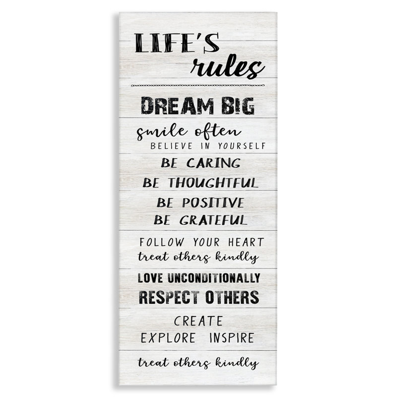 Toile à vie certifiée Life's Rules, conçue par CAD Designs, H 40 po x l 17 po