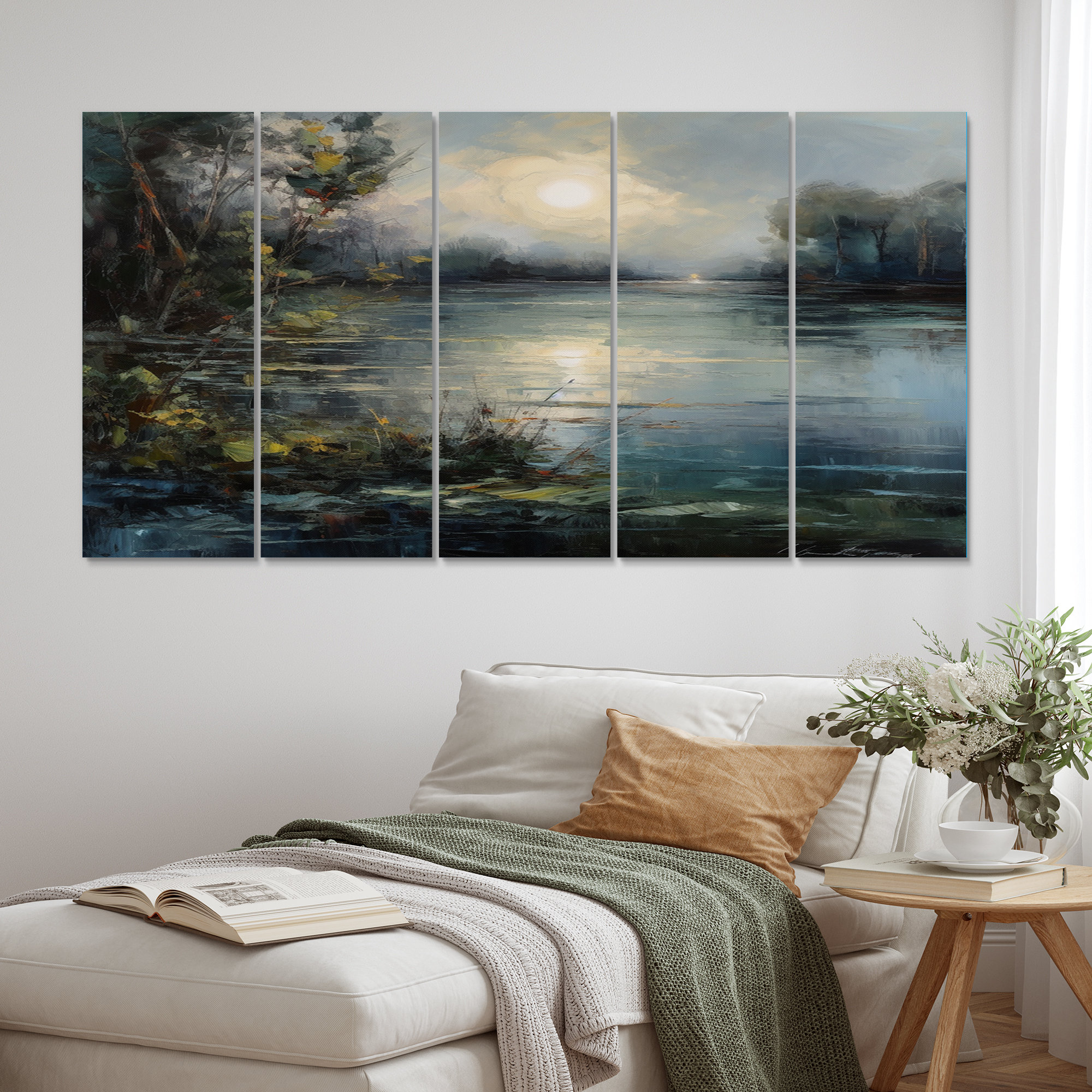 Lark Manor™ Mysterious Misty Sunset Over Teal Lake IV - Lakehouse ...