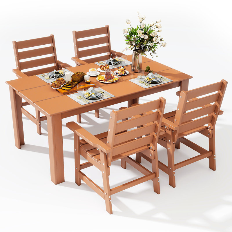 Ensemble de chaises d'extérieur 20,3 W Hdpe, Brun