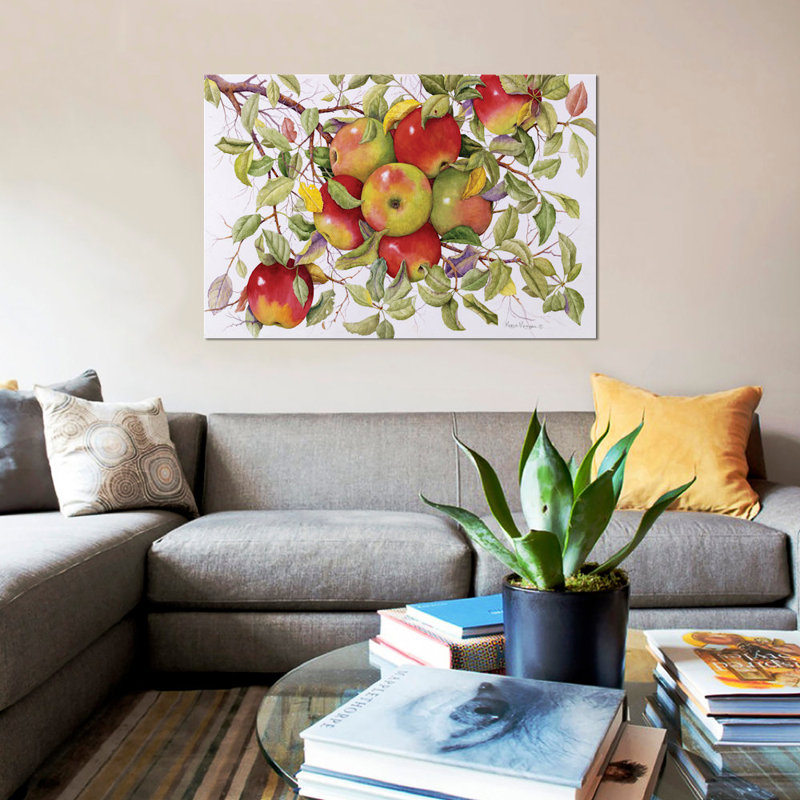 " Apples " by Marcia Matcham, 18" H x 26" W x 1.5" D, Black Framed Canvas, No Mat