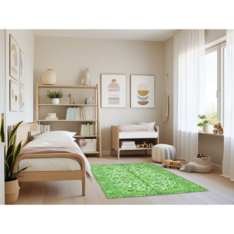 Mesiah Washable Oriental Indoor Rug, Rectangle 3' x 5'