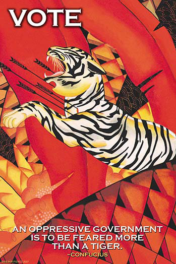 « vote » par wilbur pierce, affiche rétro, H 30 po x l 20 po