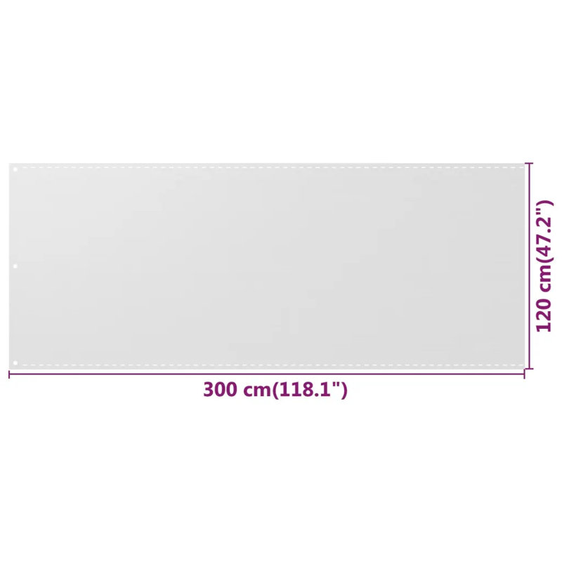 Amijan 300 cm H x 300 cm W Vinyl, 120 x 300 cm, white
