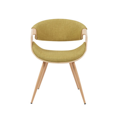 Tuohy Mid-Century Open Back Dining Chair in Fabric Upholstery