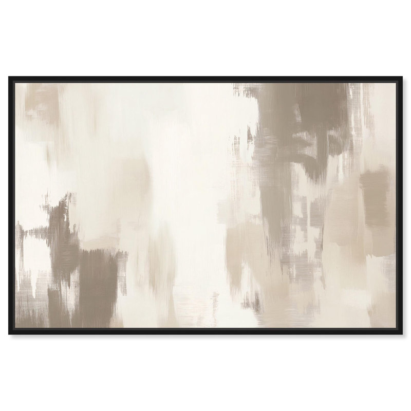 Art Remedy, toile abstraite abstraite, brume d'hiver I, H 21 po x l 31 po x P 1,8 po, Noir, noir, noir, noir